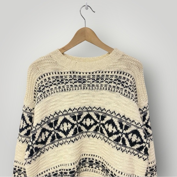 POLO Ralph Lauren  Pattern Sweater Black/Cream Nordic Fair Isle Sz M - Picture 3 of 10